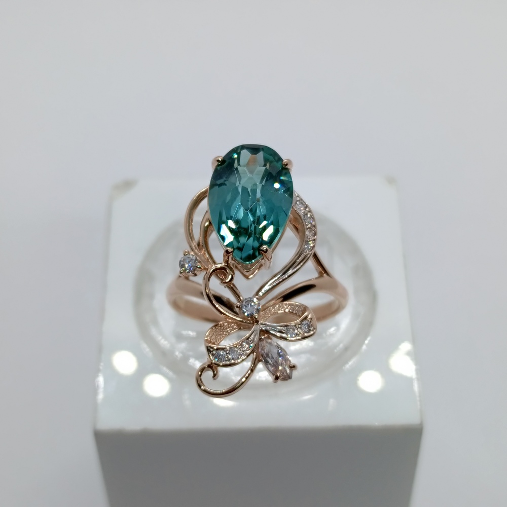 КОЛЬЦО С КАМНЯМИ (Au 585)