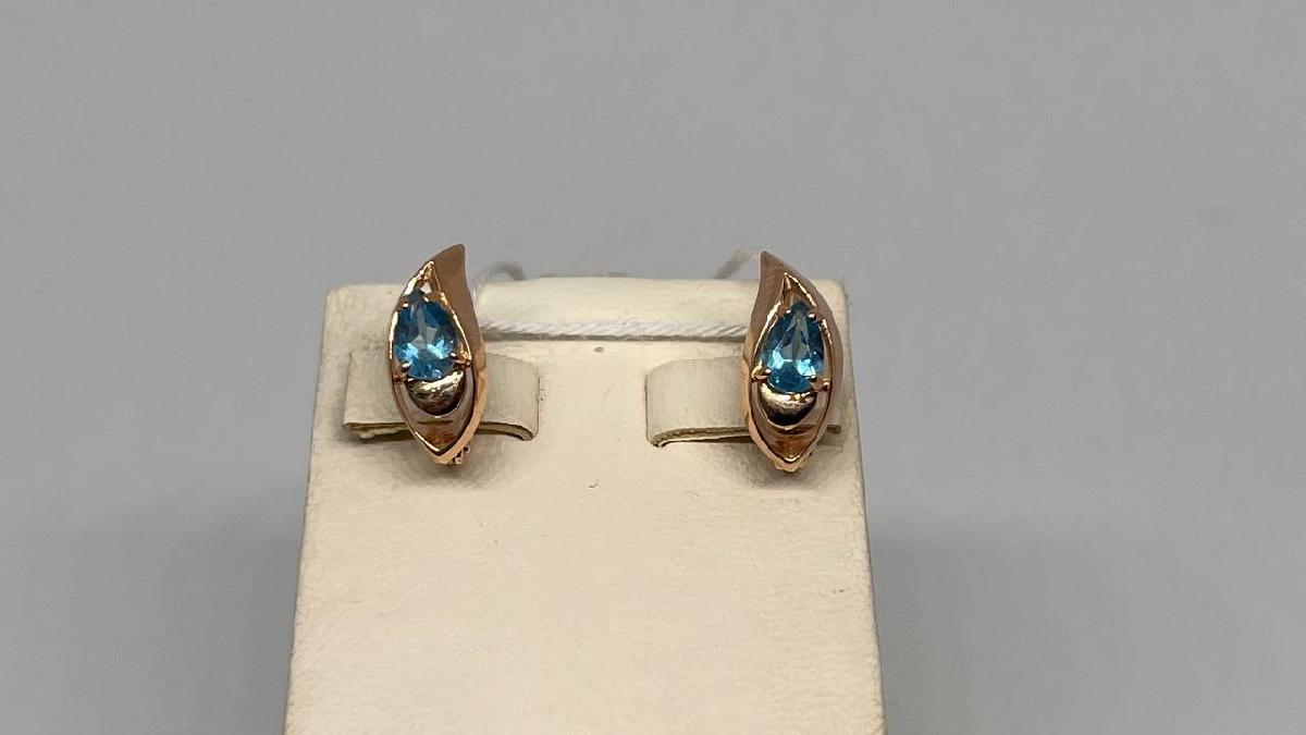 СЕРЬГИ С КАМНЕМ (Au 585)