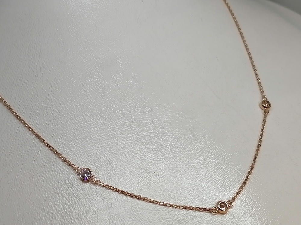 КОЛЬЕ С КАМНЯМИ Au 585