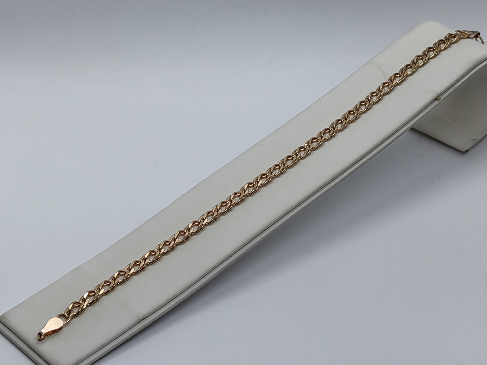 БРАСЛЕТ ПОЛНОВЕСНЫЙ Ромб двойной Au 585