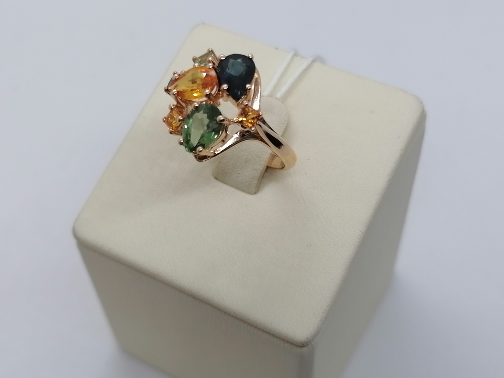 КОЛКМИ585 КОЛЬЦО С КАМНЯМИ (Au 585)