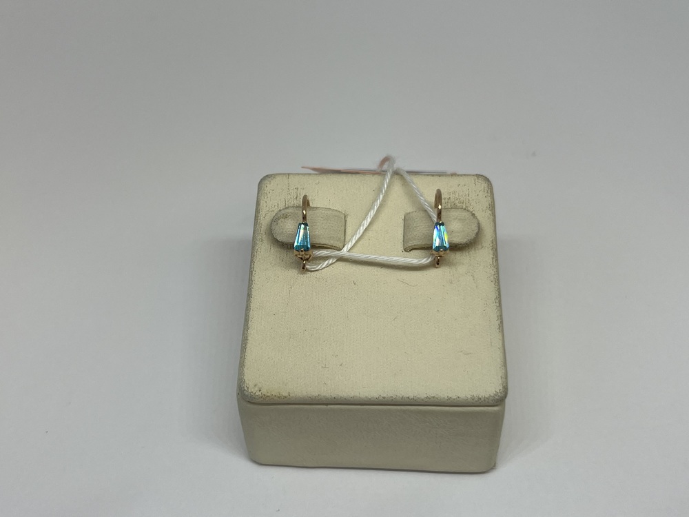 СКМ585 СЕРЬГИ С КАМНЕМ (Au 585)