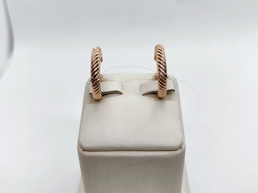 СЕРЬГИ КОНГО Рифленые (Au 585)