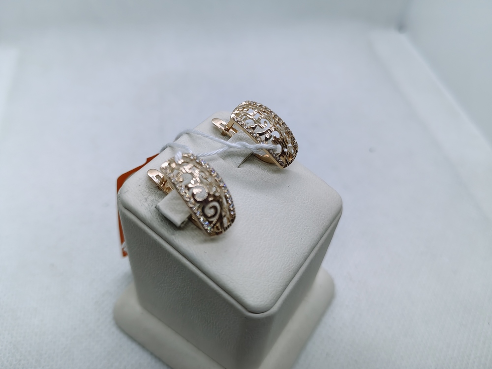 СКМИ585 СЕРЬГИ С КАМНЯМИ (Au 585)