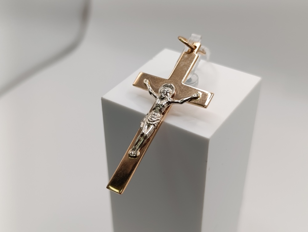 ПОДКБК585 ПОДВЕСКА КРЕСТ БЕЗ КАМНЯ (Au 585)
