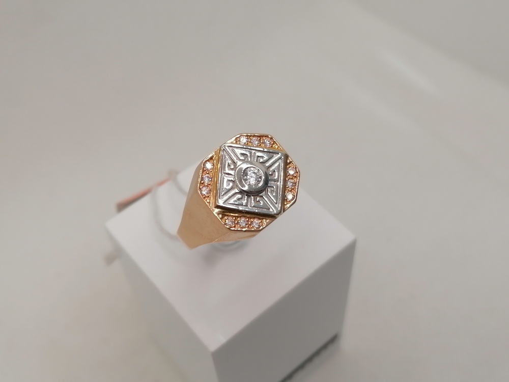 25017 ПЕЧАТКА С  КАМНЯМИ (Au 585)