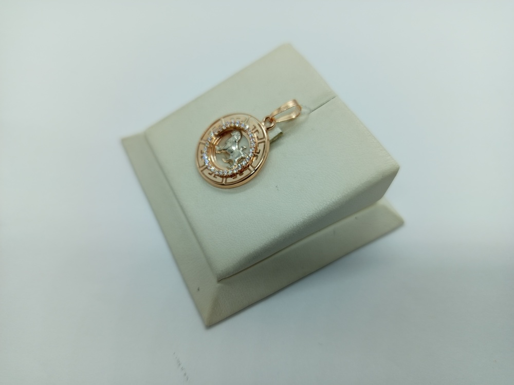 КрСВП/лев/Ф ПОДВЕСКА ЗНАК ЗОДИАКА ЛЕВ (Au 585)