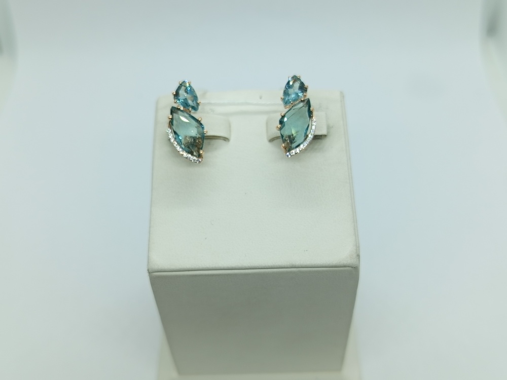 СКМИ585 СЕРЬГИ С КАМНЯМИ (Au 585)