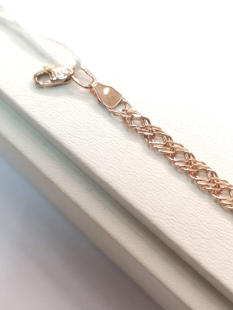 БРАСЛЕТ ПУСТОТЕЛЫЙ Ромб тройной Au 585