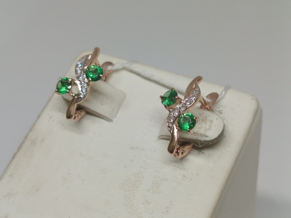 СКМИ585 СЕРЬГИ С КАМНЯМИ (Au 585)