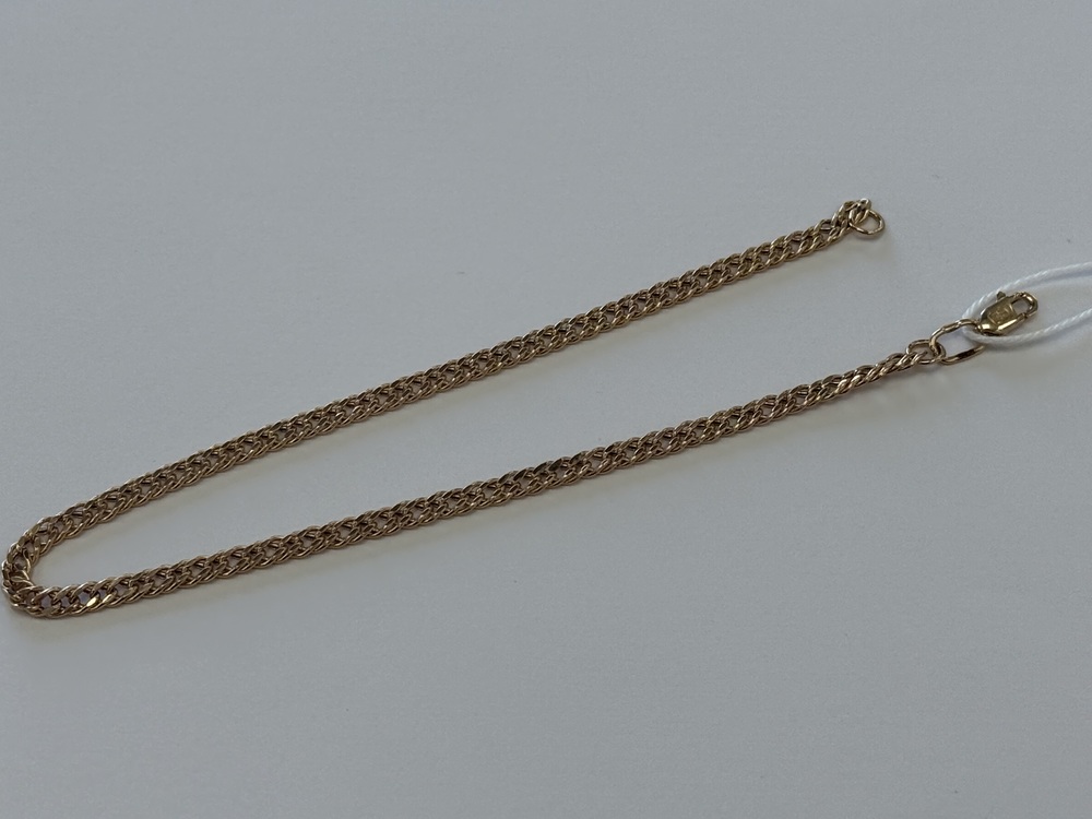 БРАСЛЕТ ПУСТОТЕЛЫЙ Ромб двойной Au 585