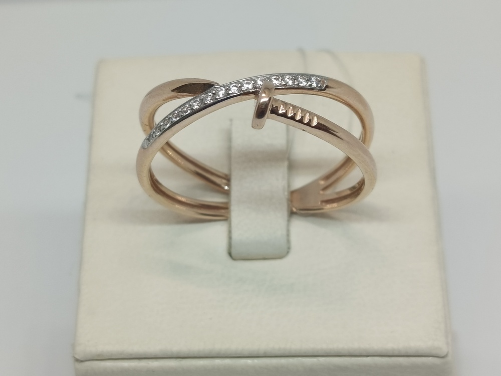 КОЛЬЦО С КАМНЯМИ (Au 585)