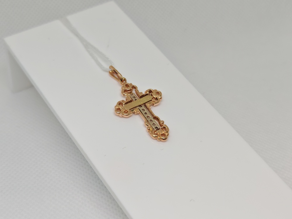 ПОДВЕСКА КРЕСТ С КАМНЯМИ (Au 585)