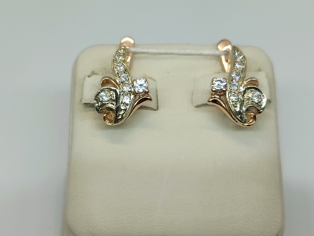 СКМИ585 СЕРЬГИ С КАМНЯМИ (Au 585)