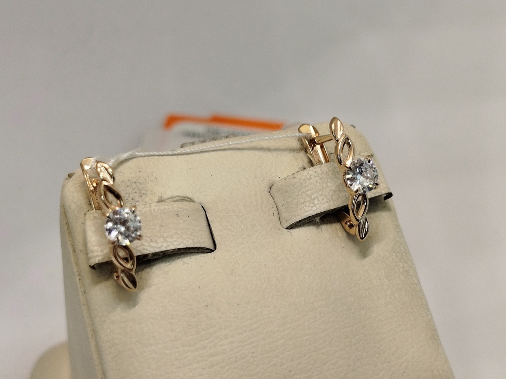 СЕРЬГИ С КАМНЕМ (Au 585)