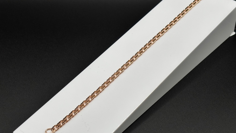 БРАСЛЕТ ПУСТОТЕЛЫЙ Ромб двойной (Au 585)