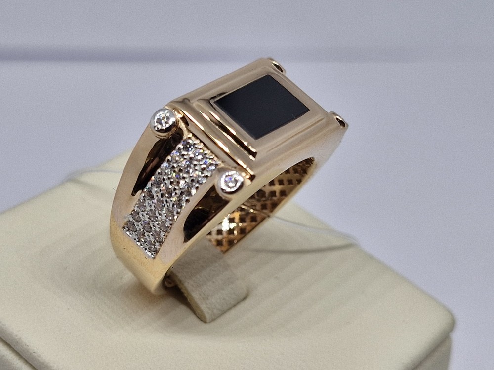 КОЛЬЦО ПЕЧАТКА с камнями (Au 585)