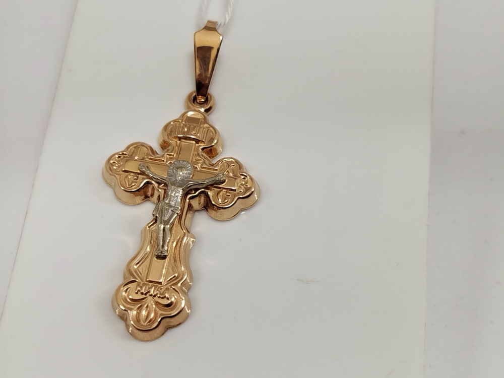 ПОДКБК585 ПОДВЕСКА КРЕСТ БЕЗ КАМНЯ (Au 585)