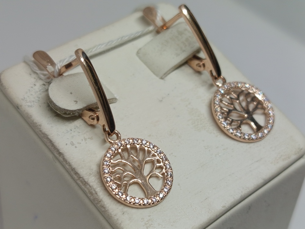 СКМИ585 СЕРЬГИ С КАМНЯМИ (Au 585)