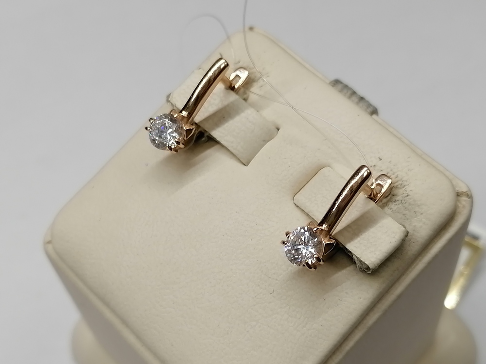 СЕРЬГИ С КАМНЕМ (Au 585)