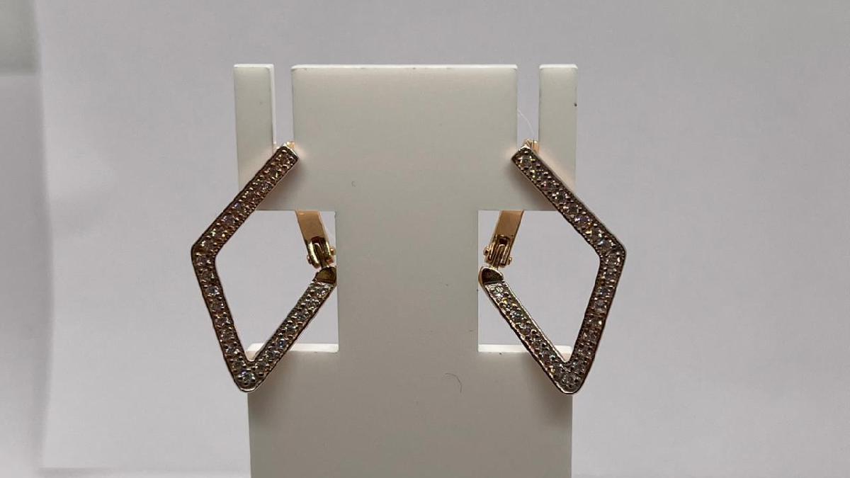 21160 СЕРЬГИ С КАМНЕМ (Au 585)