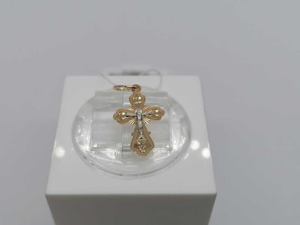 63-0053 ПОДВЕСКА КРЕСТ без камня (Au 585)