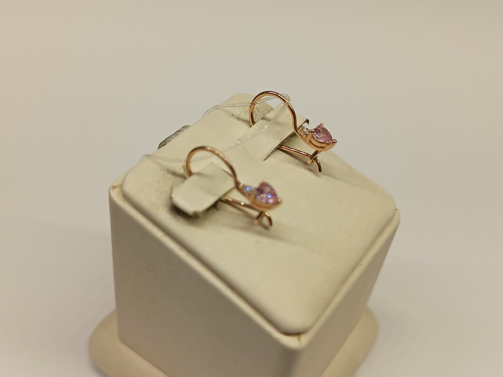 СЕРЬГИ ПЕТЕЛЬКА с камнями (Au 585)