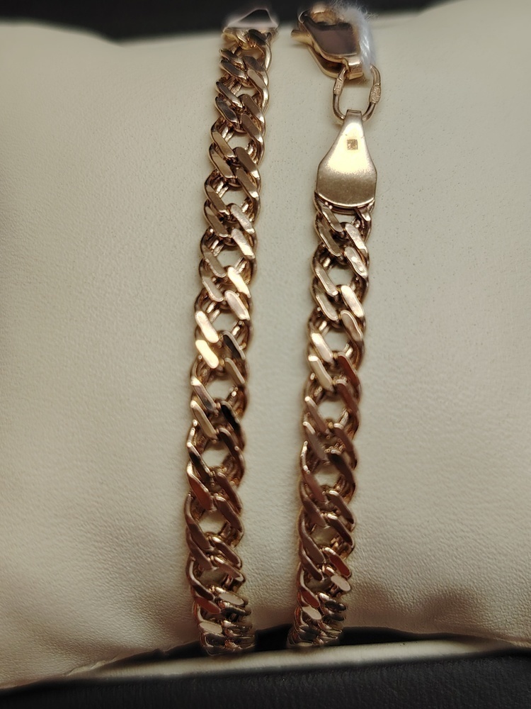 БРАСЛЕТ ПУСТОТЕЛЫЙ Ромб двойной Au 585