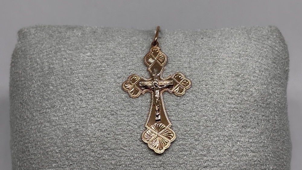 ПОДВЕСКА КРЕСТ БЕЗ КАМНЯ (Au 585)