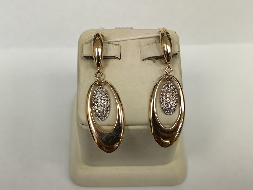 СКМИ585 СЕРЬГИ С КАМНЯМИ (Au 585)