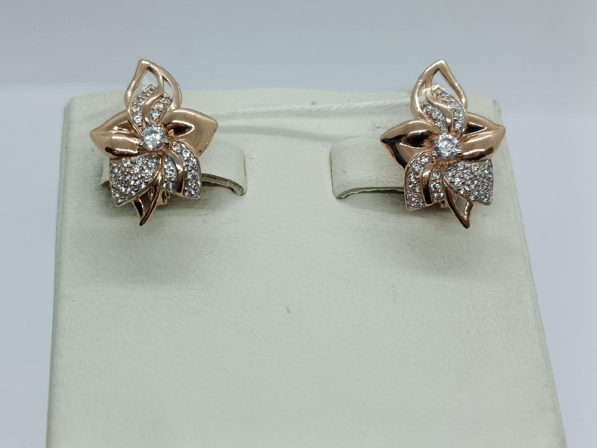 СКМИ585 СЕРЬГИ С КАМНЯМИ (Au 585)