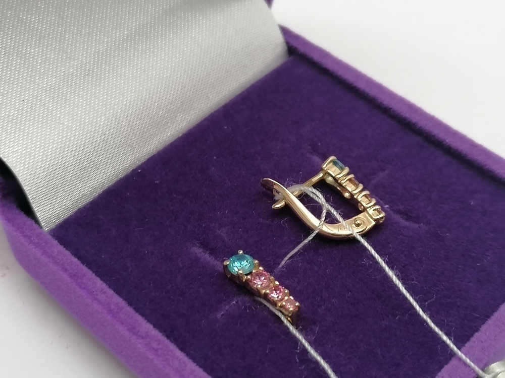 СКМИ585 СЕРЬГИ С КАМНЯМИ (Au 585)