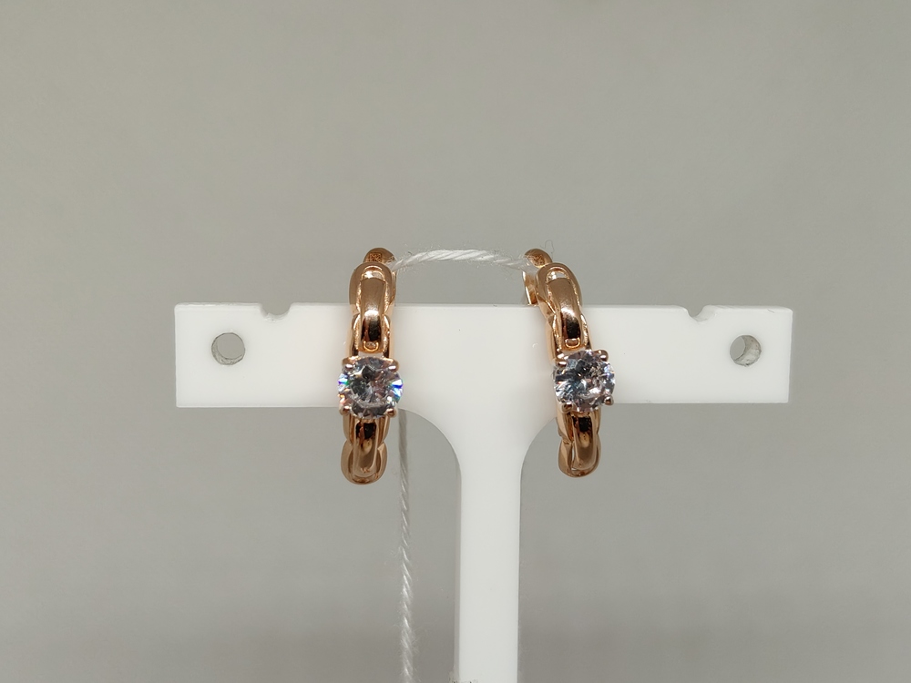 СКМ585 СЕРЬГИ С КАМНЕМ (Au 585)