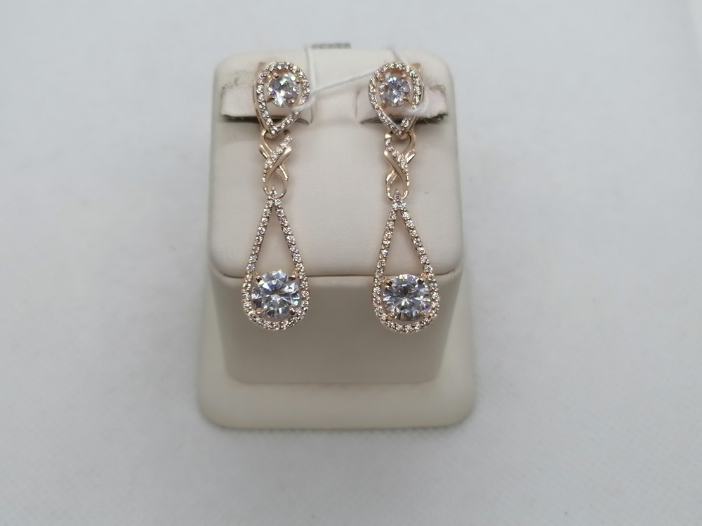 СКМИ585 СЕРЬГИ С КАМНЯМИ (Au 585)