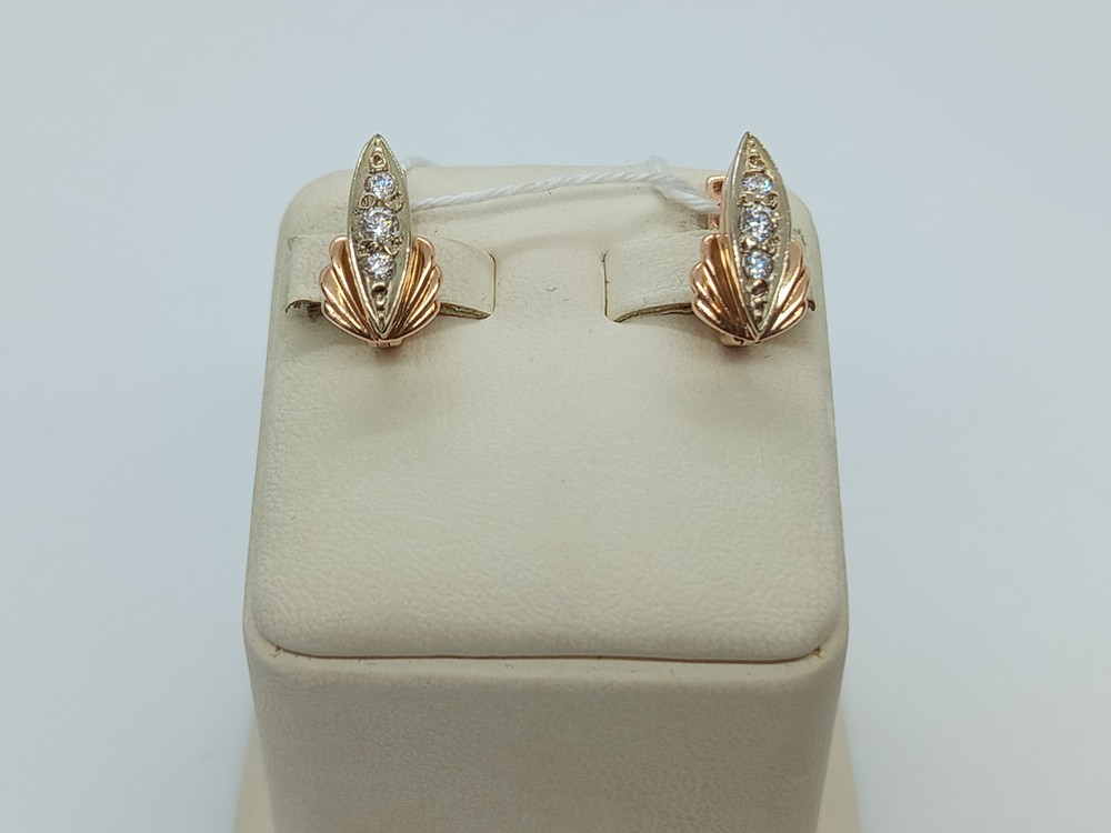 СКМИ585 СЕРЬГИ С КАМНЯМИ (Au 585)