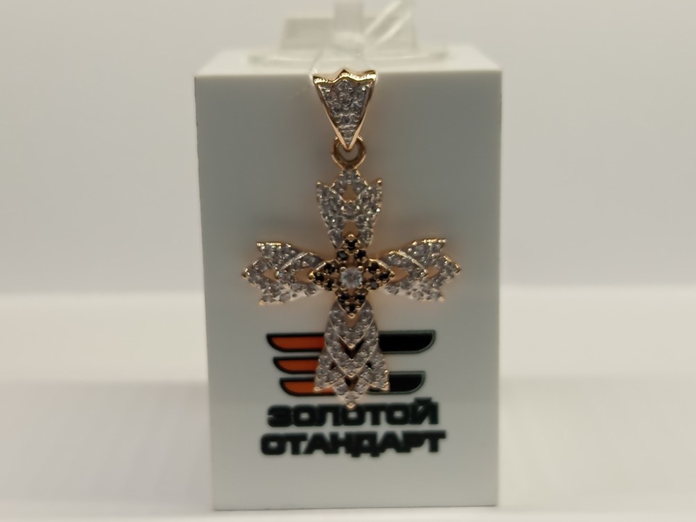 ПОДВЕСКА КРЕСТ С КАМНЯМИ (Au 585)