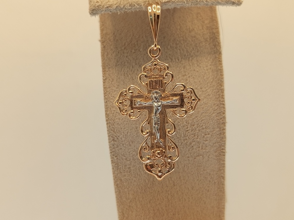 810-00296-10-00-00-00 ПОДВЕСКА КРЕСТ без камня (Au 585)