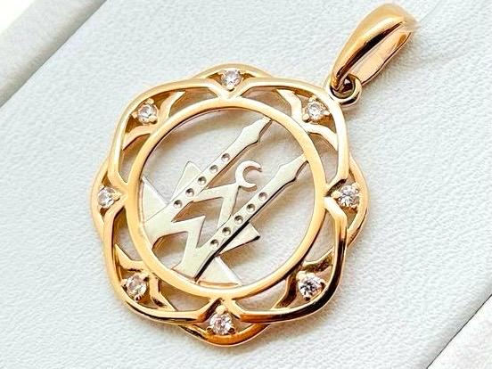 3363 ПОДВЕСКА МЕЧЕТЬ с камнями (Au 585)