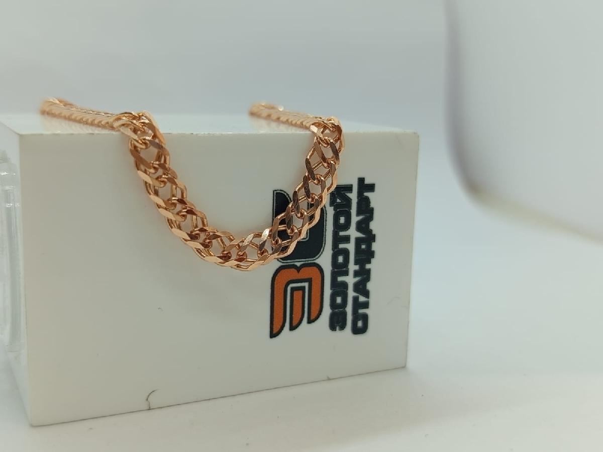 7080154-21 БРАСЛЕТ ПОЛНОВЕСНЫЙ Ромб двойной (Au 585)