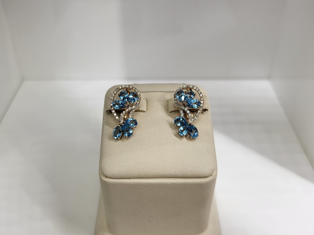 СКМИ585 СЕРЬГИ С КАМНЯМИ (Au 585)