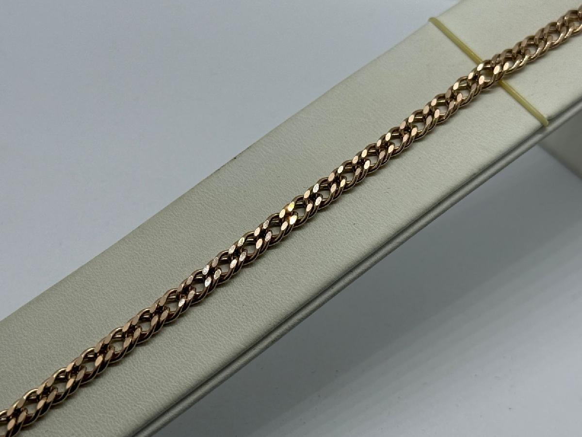 БРАСЛЕТ ПУСТОТЕЛЫЙ Ромб двойной Au 585