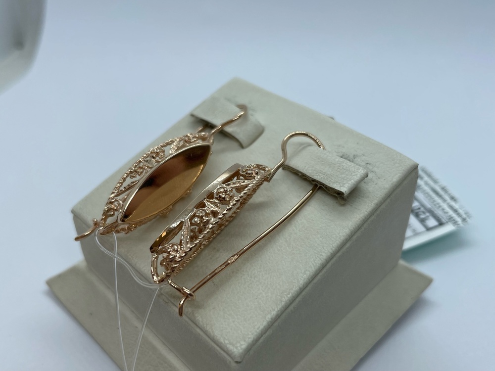 СЕРЬГИ ПЕТЕЛЬКА без камня (Au 585)