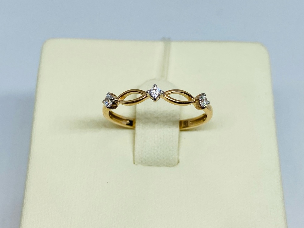 КОЛЬЦО С КАМНЯМИ (Au 585)