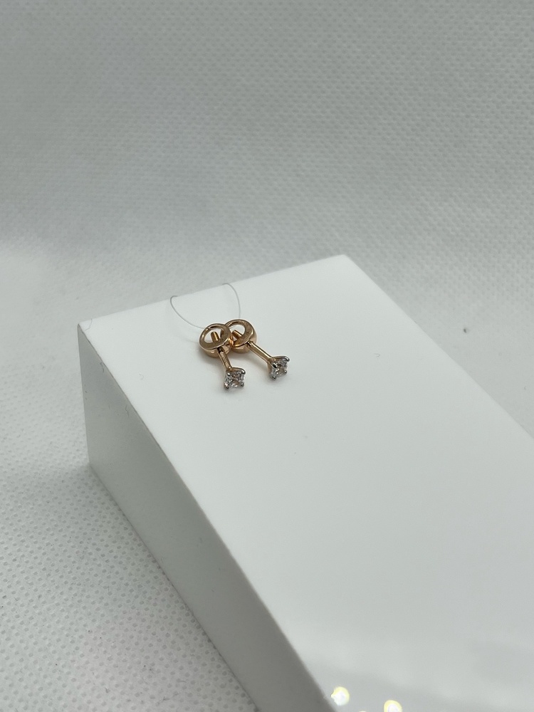 СЕРЬГИ ПУСЕТЫ с камнем (Au 585)