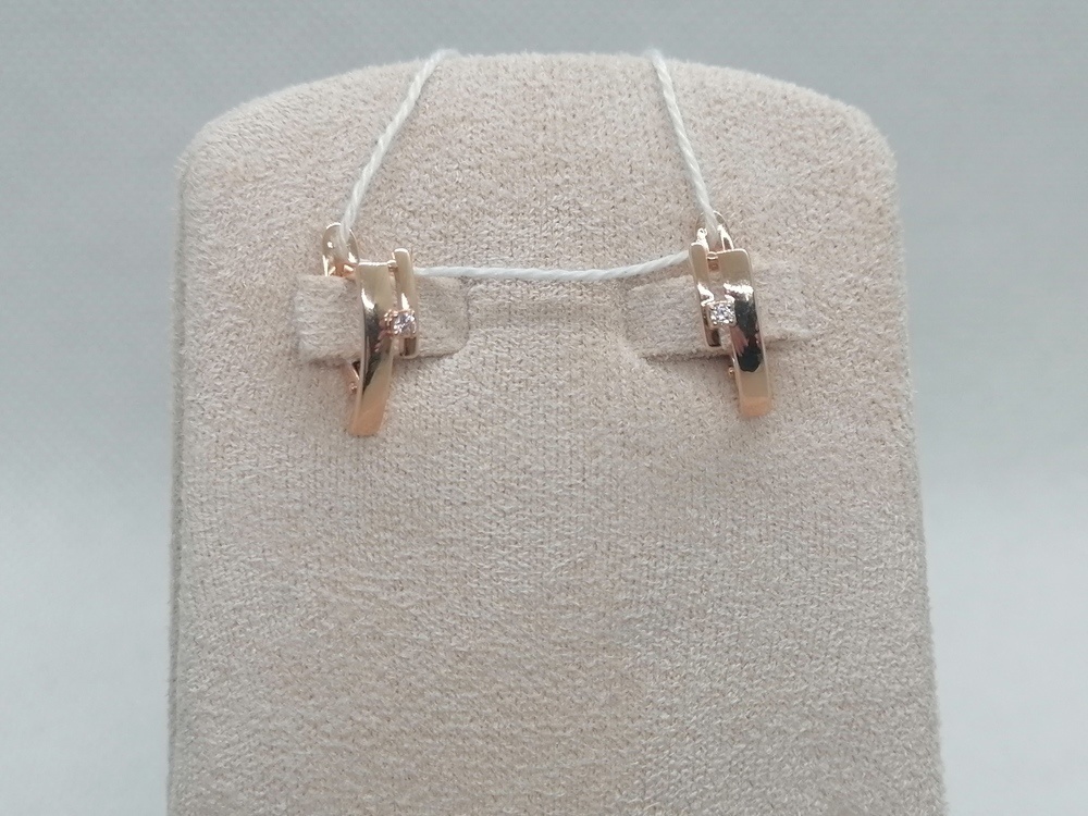 СКМ585 СЕРЬГИ С КАМНЕМ (Au 585)