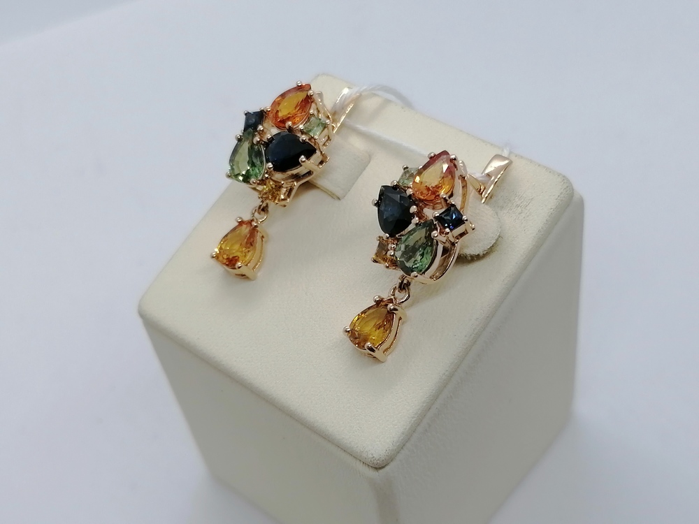 СКМИ585 СЕРЬГИ С КАМНЯМИ (Au 585)