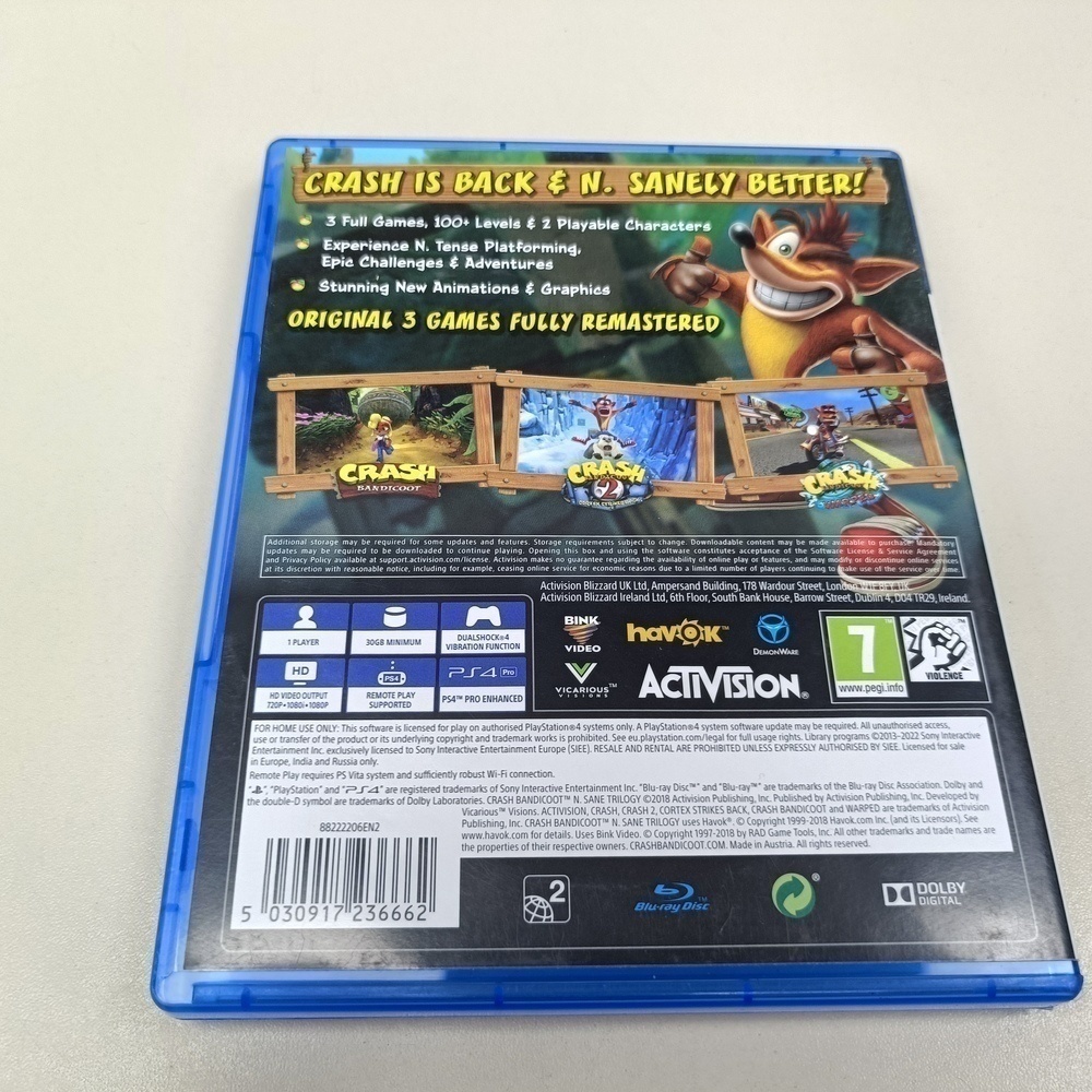 Игра Playstation 4 Crash Bandicoot n-sane trilogy