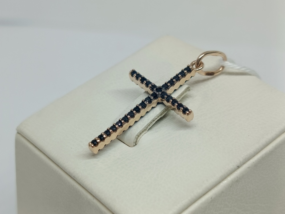 ПОДВЕСКА КРЕСТ С КАМНЯМИ (Au 585)