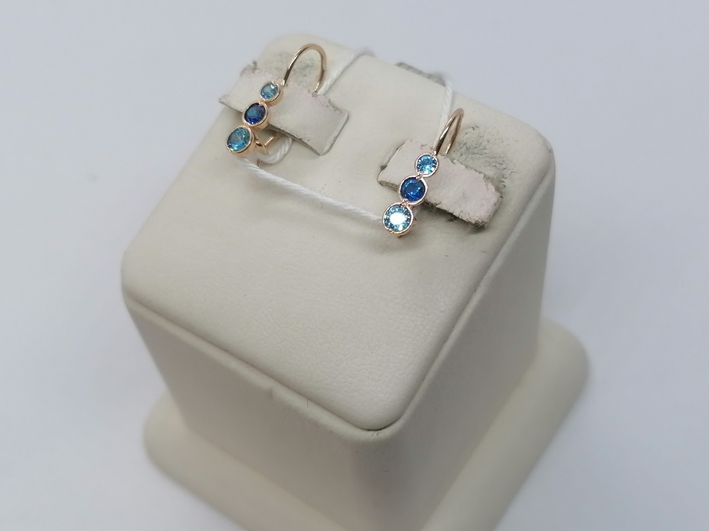 СКМИ585 СЕРЬГИ С КАМНЯМИ (Au 585)