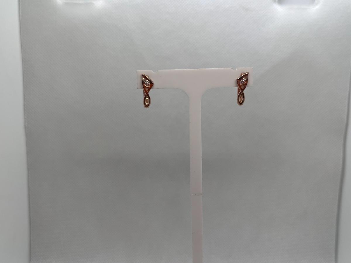 СКМ585 СЕРЬГИ С КАМНЕМ (Au 585)